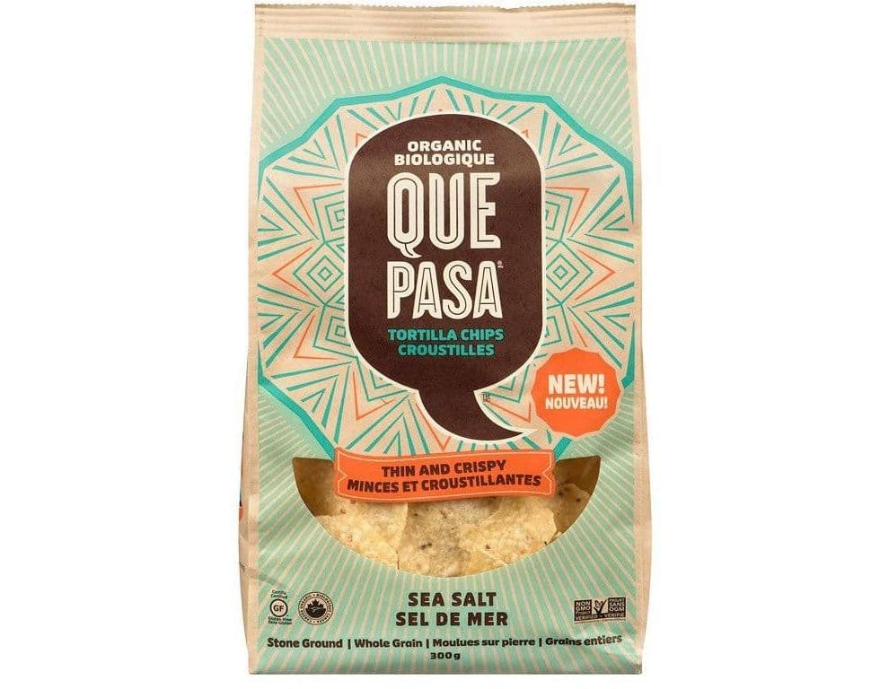 QUE PASA THIN AND CRISPY SEA SALT CORN TORTILLA CHIPS 300G