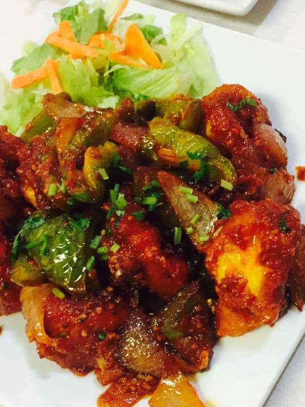 Chili Chicken, Paneer, Fish, or Prawns