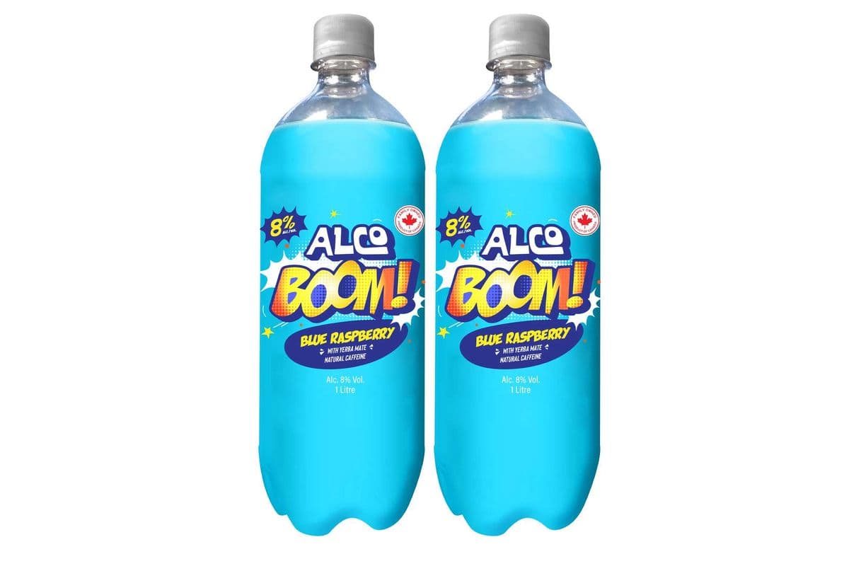 PAIR - 2 x 1L AlcoBoom Blue Raspberry (8% ABV) (1 x 2L)