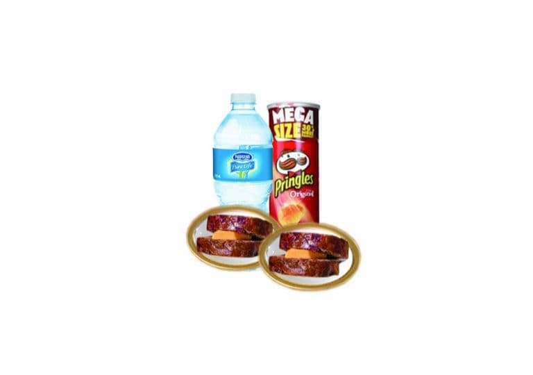 Two Jamaican Buns and Cheese - Pringles And Water