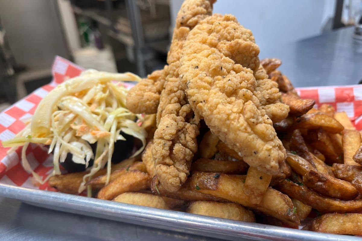 Chicken Finger Meal (4-5pc) w/ a small fry and coleslaw