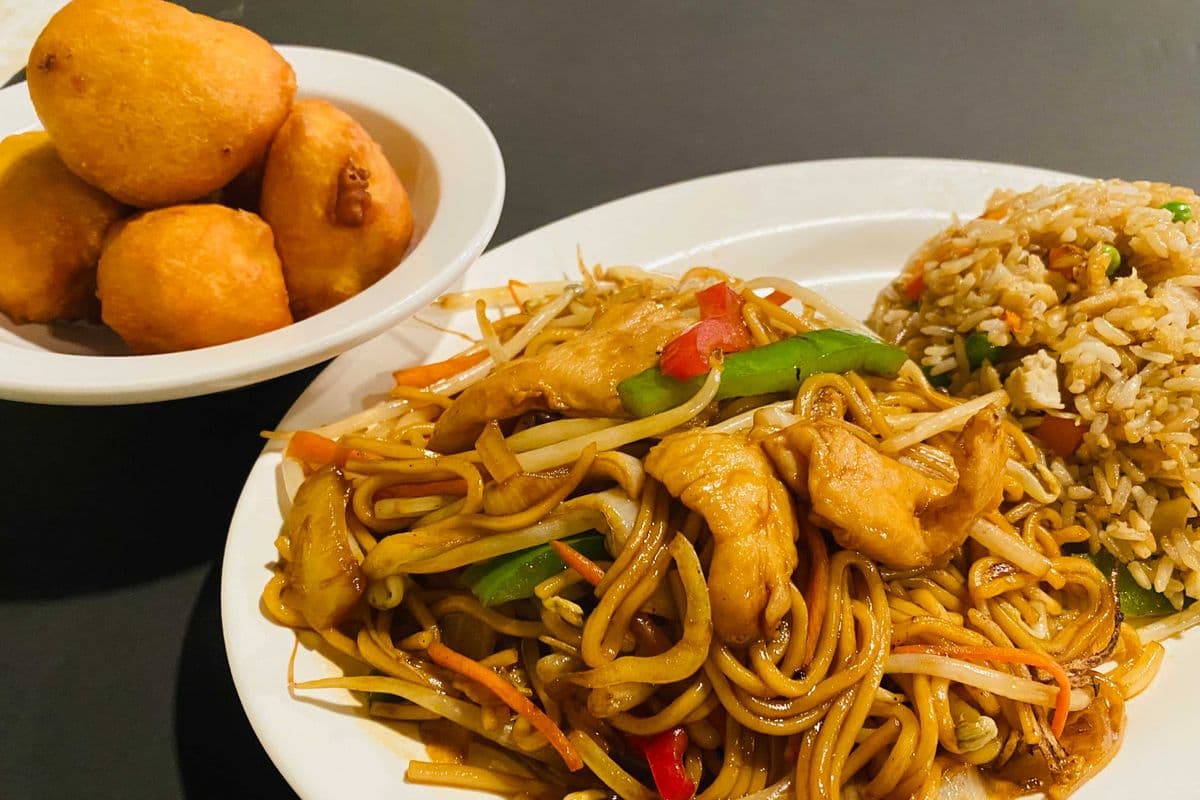 (4)Spring Rolls or Egg Roll Sweet & Sour Chicken Balls Shanghai Noodle Chicken Fried Rice