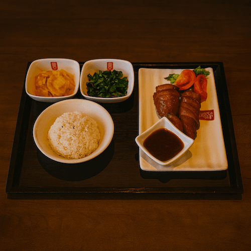 (R)Hakka Style Pork Knuckles Set Meal (Rice+2 Sides) / 客家豬腳定食(白飯+2小菜)