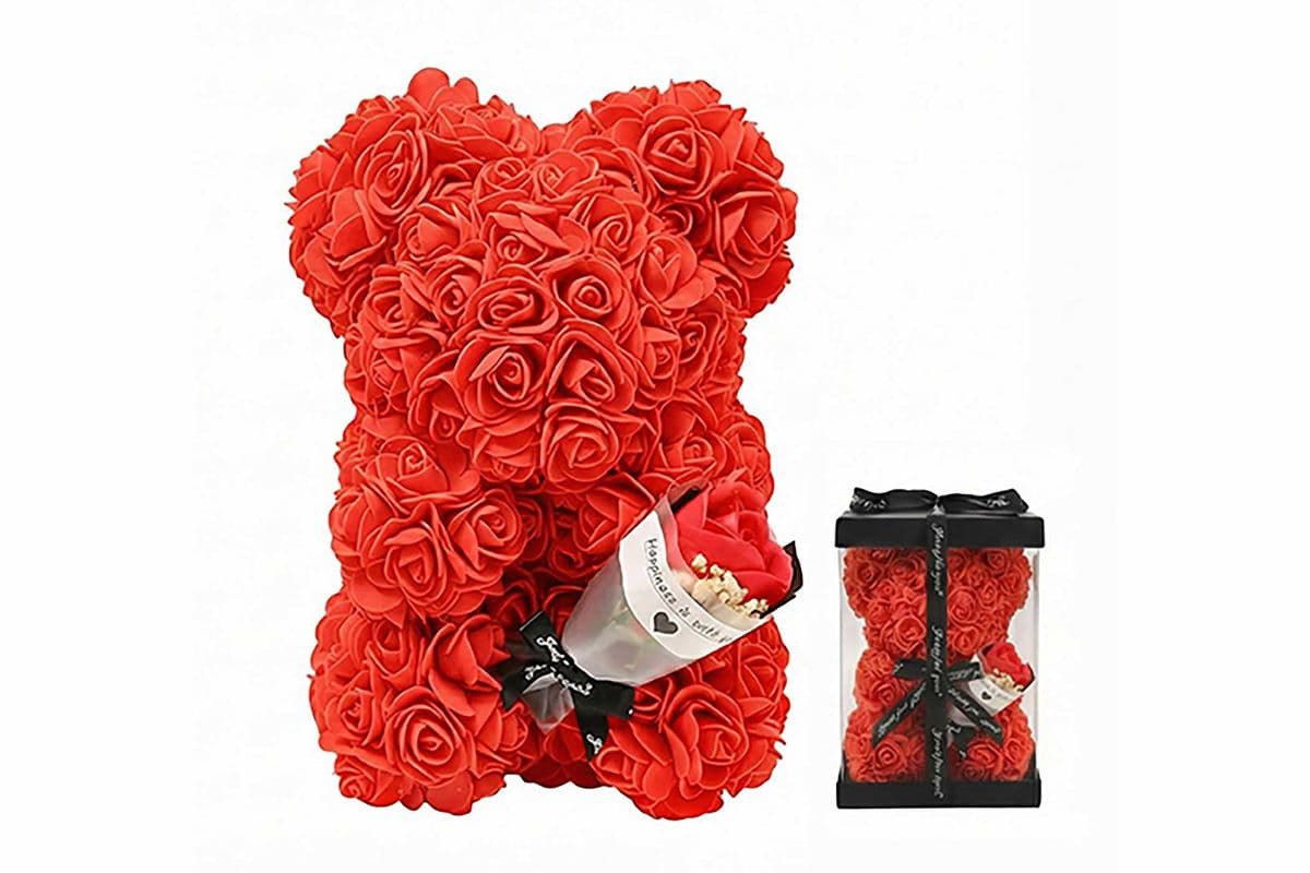 Luxe Rose Bear - Red