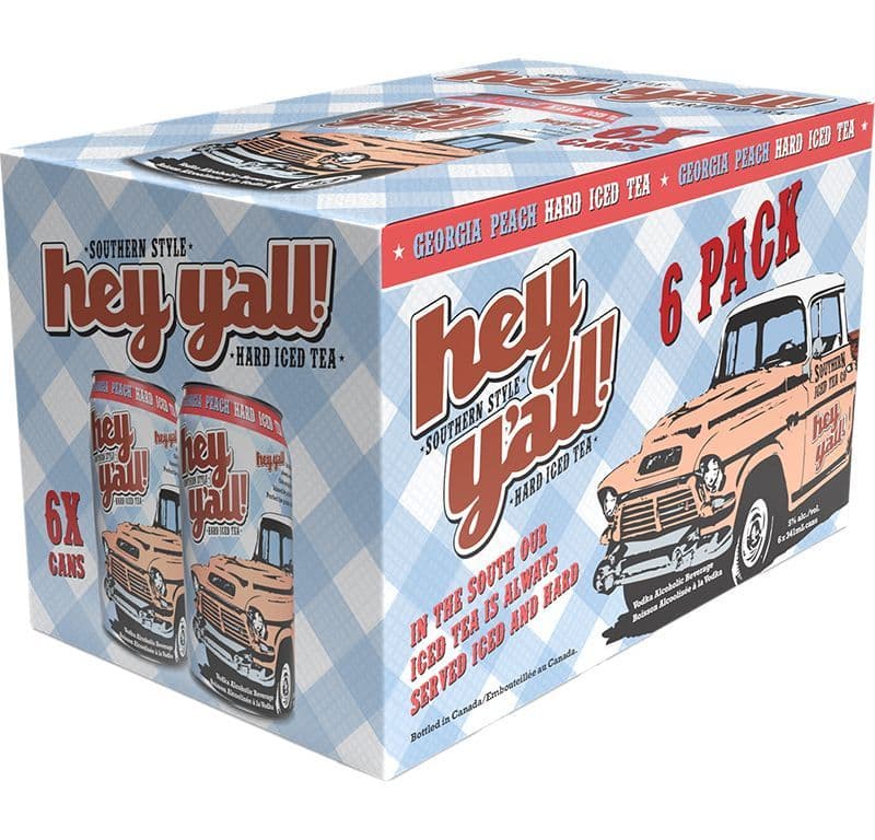 Hey Y'all Peach Iced Tea, 6 x 341 ml