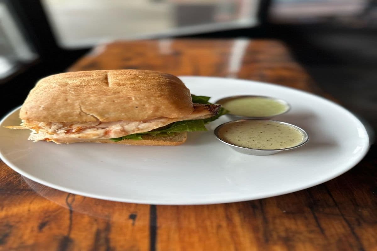 Chicos Chicken Breast Sandwich,  Side, and a Drink