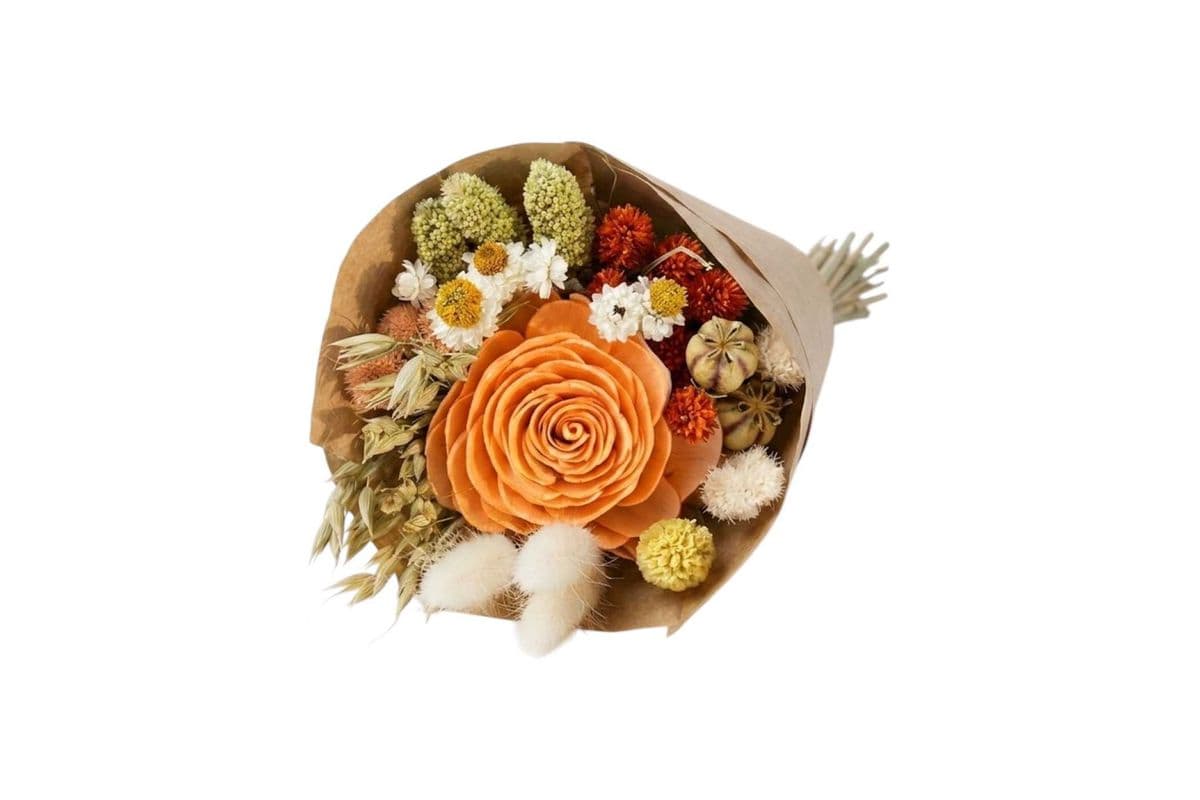 Peachy Keen Dried Flower Bouquet - Small