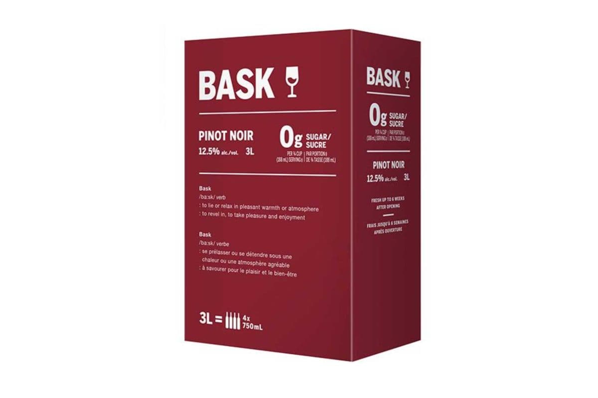 BASK Pinot Noir BIB Box Wine 3L Low / No Sugar (1 x 3000ml)