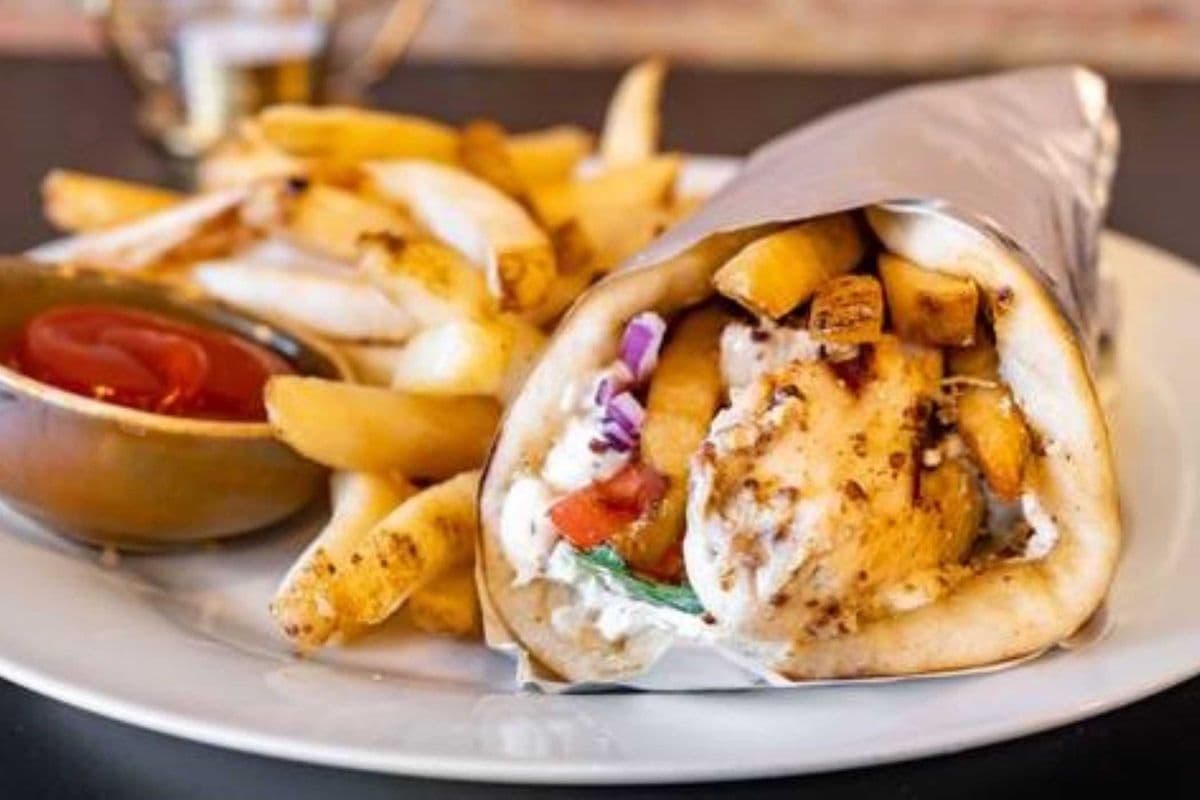 Chicken Souvlaki on a Pita