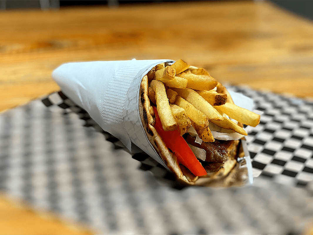 Pork Souvlaki on a Pita