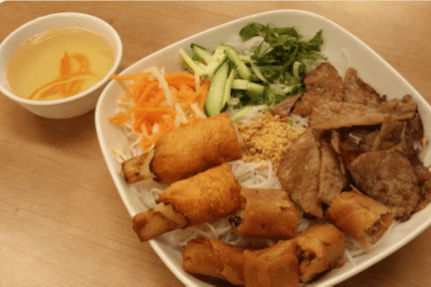 252. BBQ Lemongrass Pork, BBQ Beef Leaf Rolls, and Grilled Pork Balls with Special VErmicelli