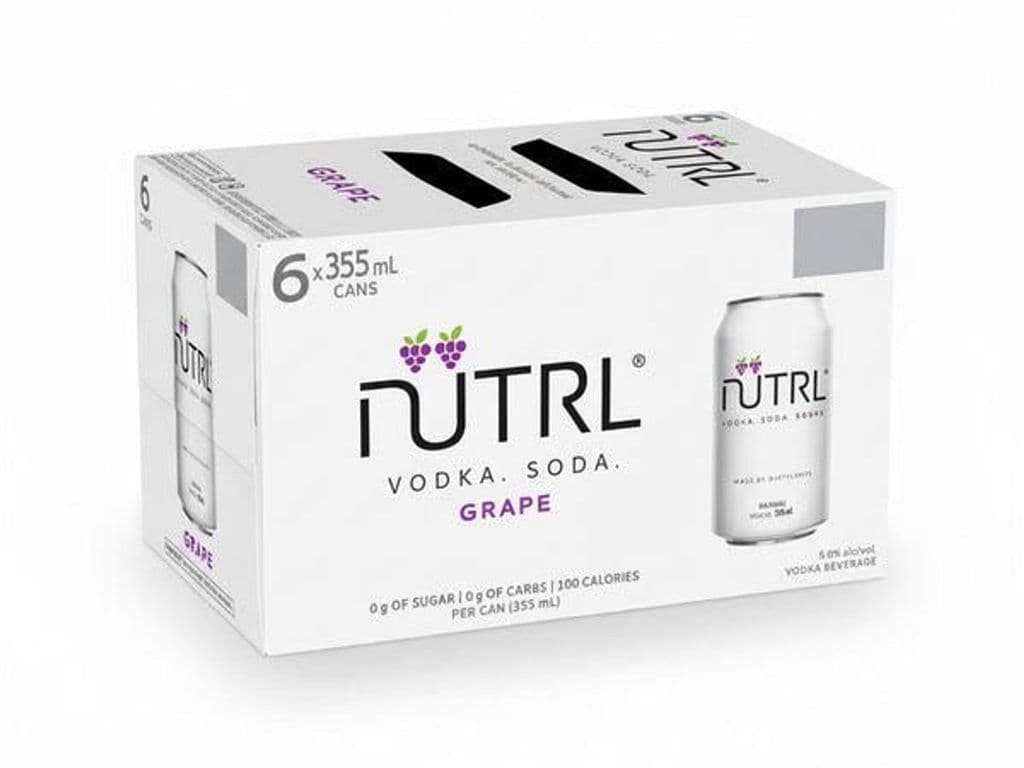 NUTRL Vodka Soda Grape, 6 x 355ml