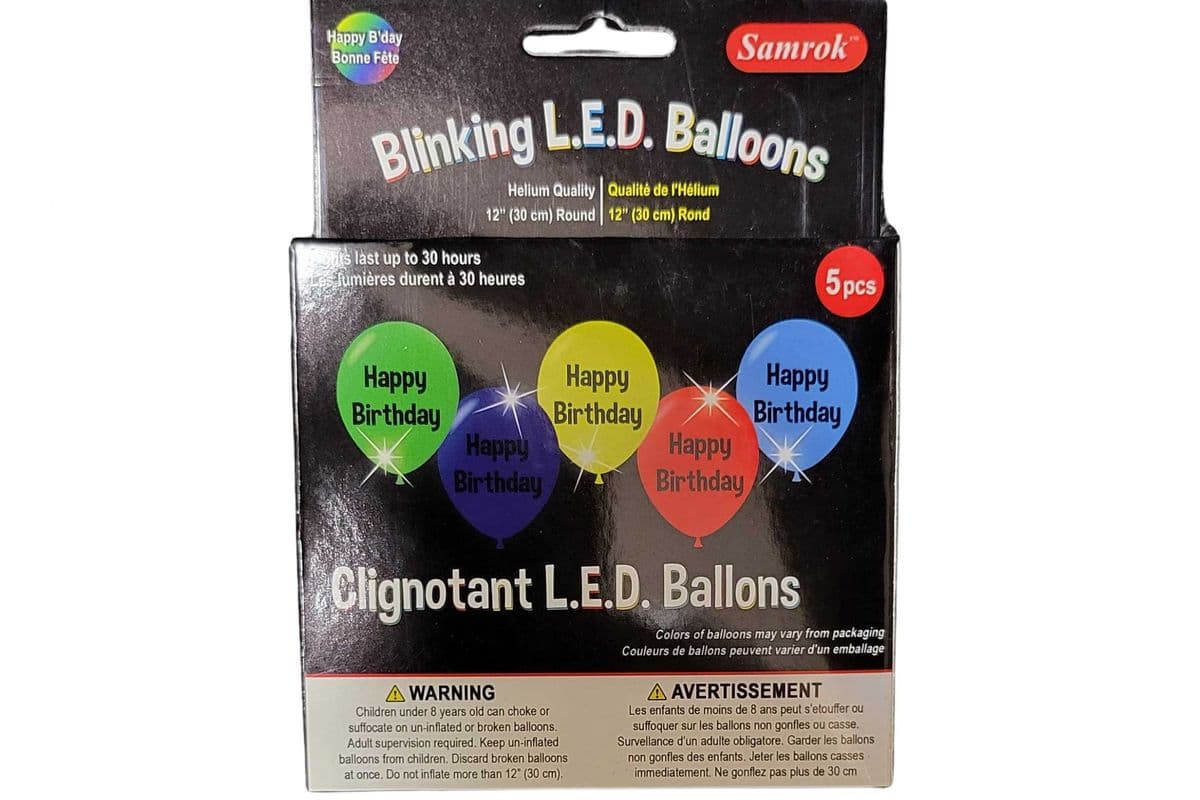 Samrok Happy Birthday Blinking L.E.D Balloons (12" Round)