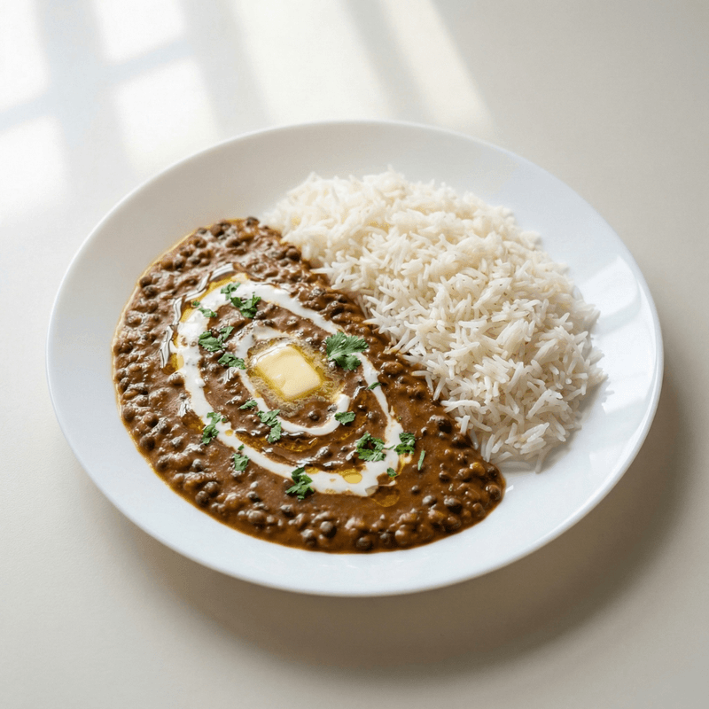 Black Lentils with Rice