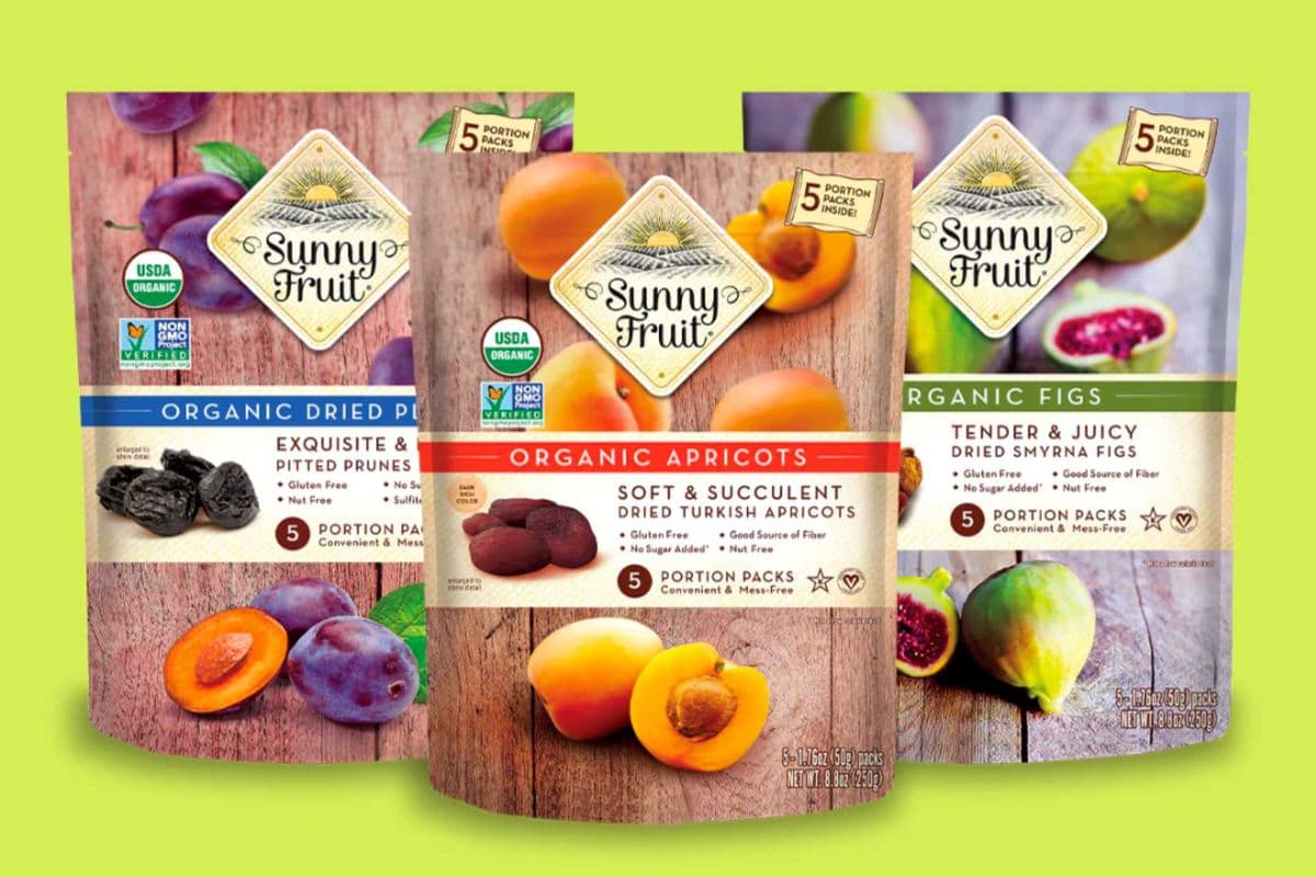Sunny Fruit Organic Dried Fruit (5x 50g Packs)