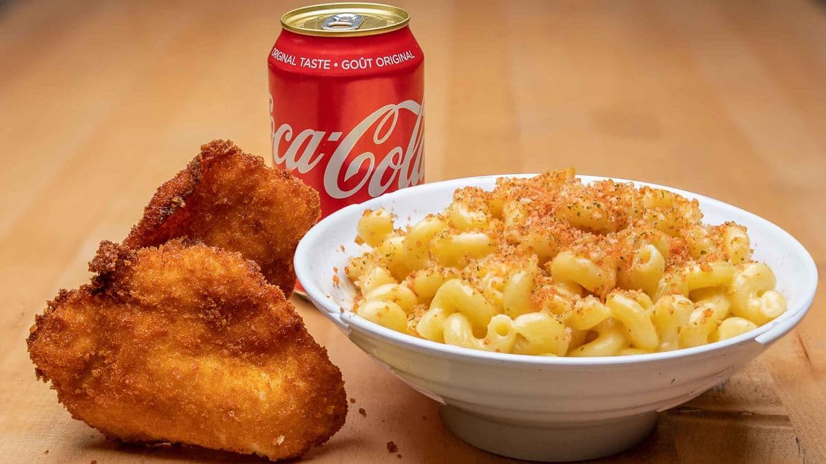 Combo #4 - Lanières de poulet (2) et mac et fromage / Chicken Tenders (2) and Mac & Cheese