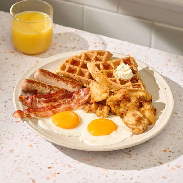 Nat's Hearty Breakfast - with Waffle