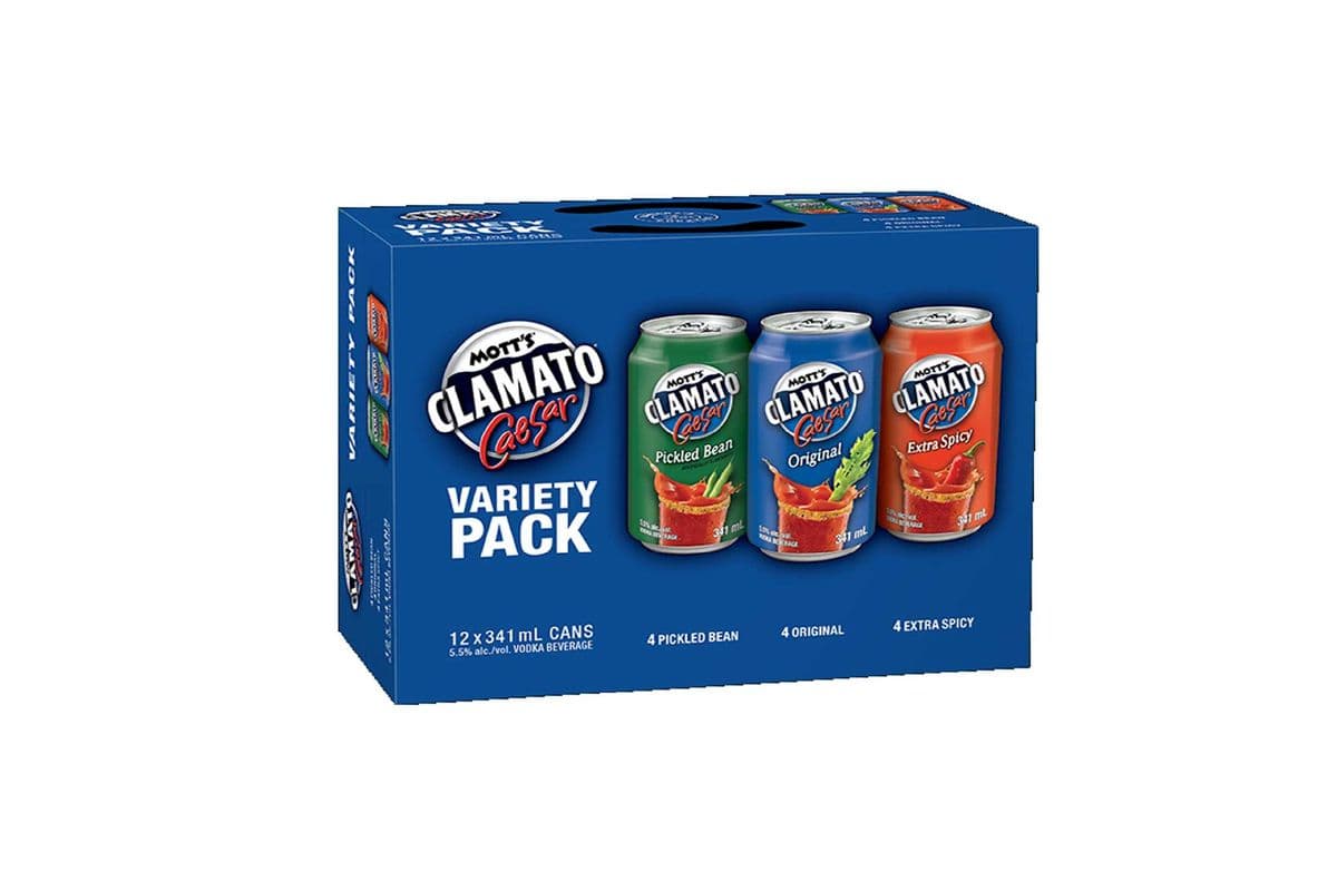 884206. MOTT'S CLAMATO CAESAR VARIETY PACK (12 x 341ML (CANS))
