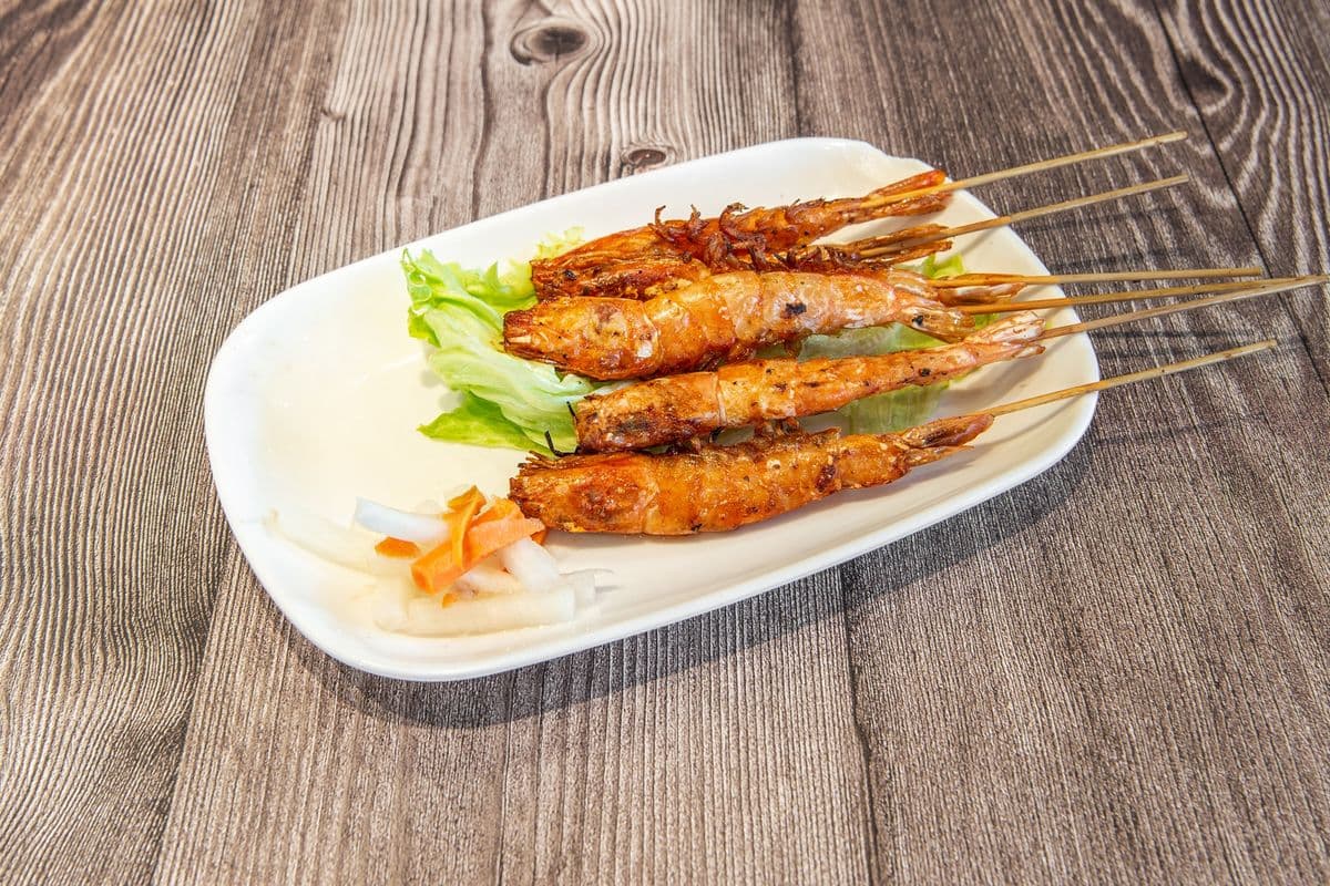 617 - Grilled Shrimps skewers（串烧虾）- Xiem Tom (5 pcs)