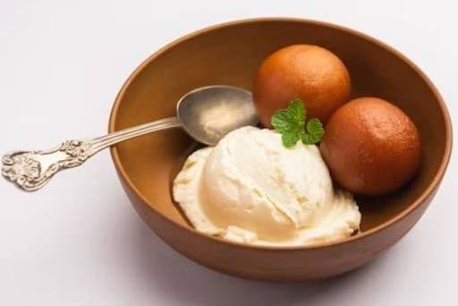 Gulab Jamun with Ice Cream