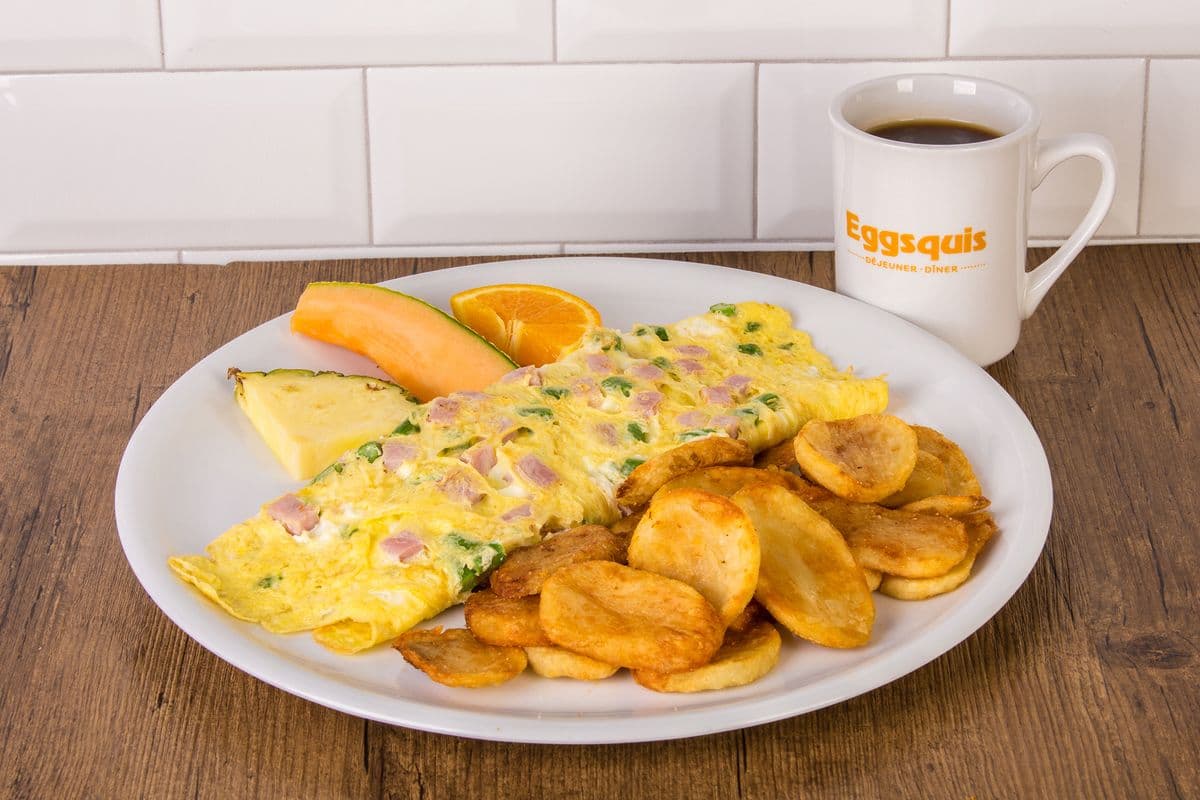 Asparagus, Ham, and Swiss Cheese Omelette