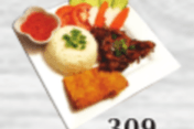 309. Crispy Bean Curb Shrimp, Grilled Chicken