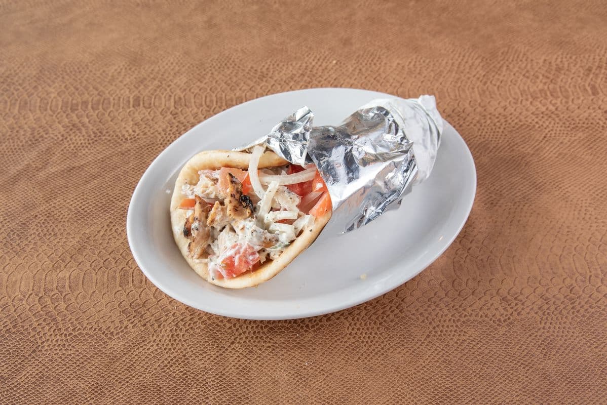 Chicken Souvlaki on a Pita
