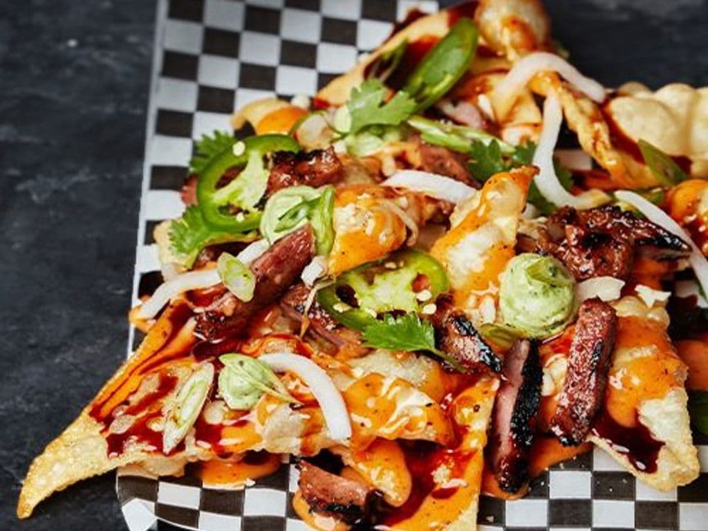 Korean BBQ Wonton Nachos