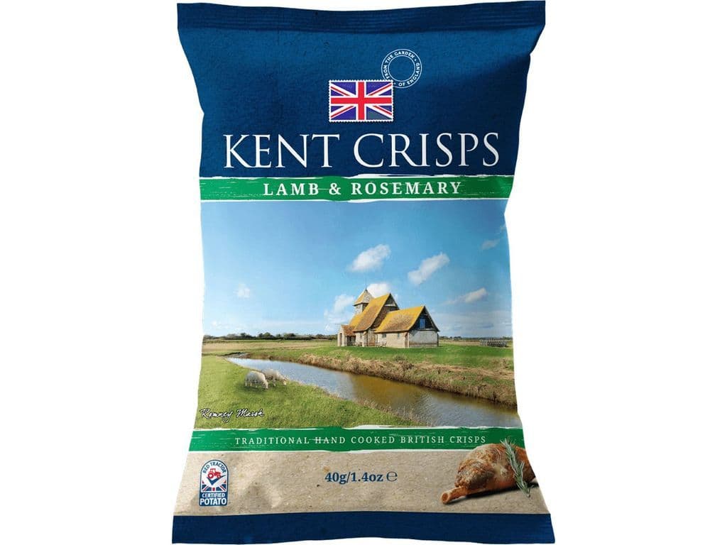 Kent Crisps Lamb and Rosemary Kettle Cooked British Chips UK 40g 
