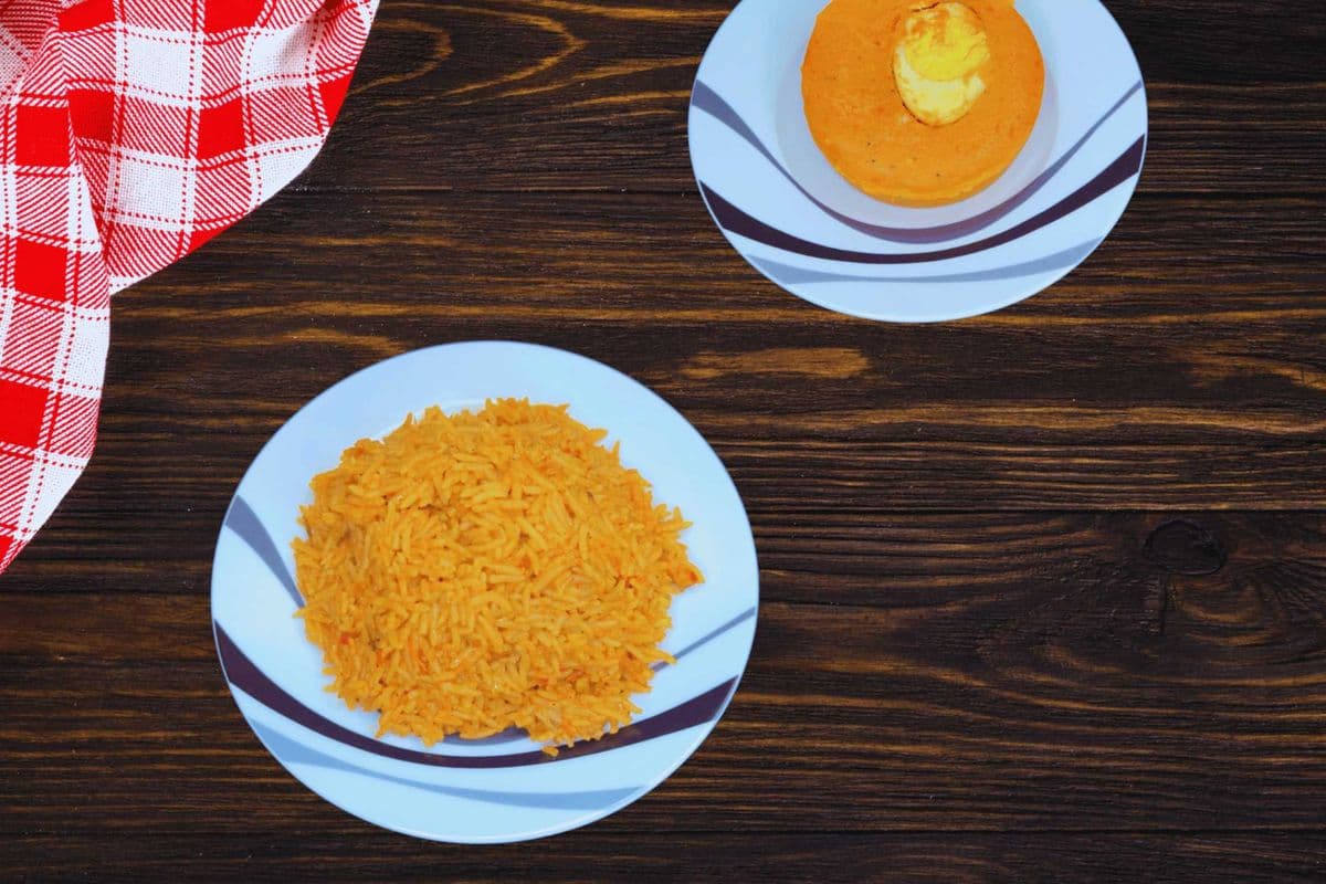 Jollof Rice (Regular) + Moi Moi