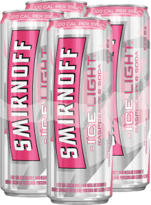 Smirnoff Ice - Light Raspberry and Soda (4 can) (4 x 355 ml)