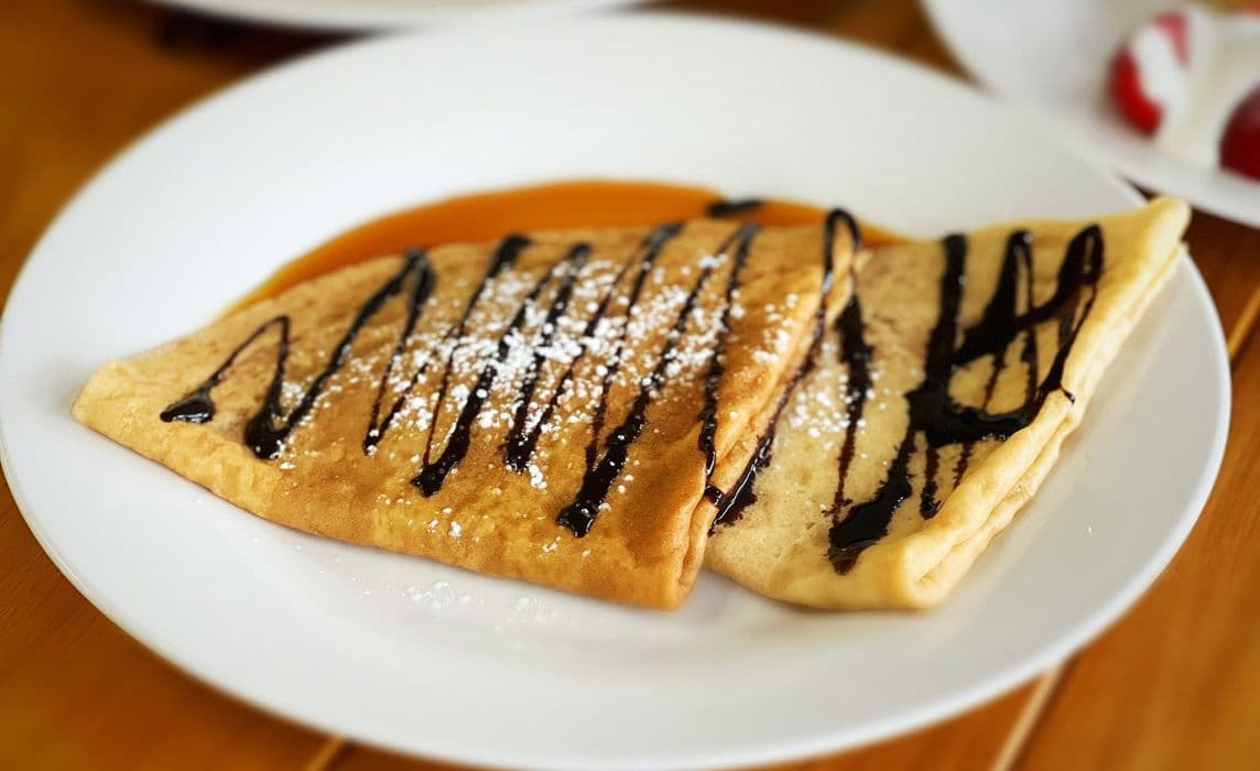 Dark Chocolate Cream Cheese Crepe (V)