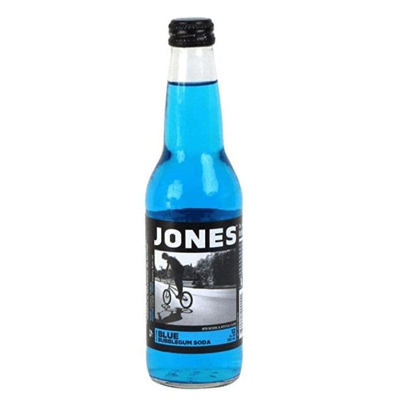 Jones Canne a Sucre Soda Gomme Ballooune Bleue 355ml/ Jones Cane Sugar Soda Blue Bubblegum 355ml