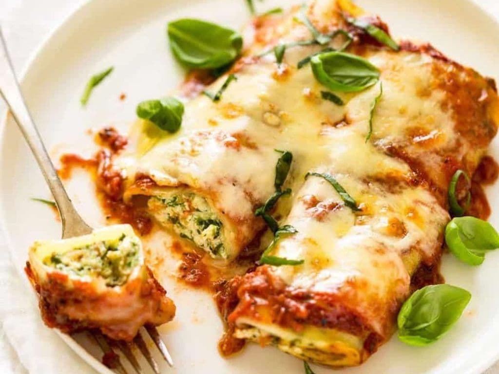 Spinach and Ricotta Cannelloni.