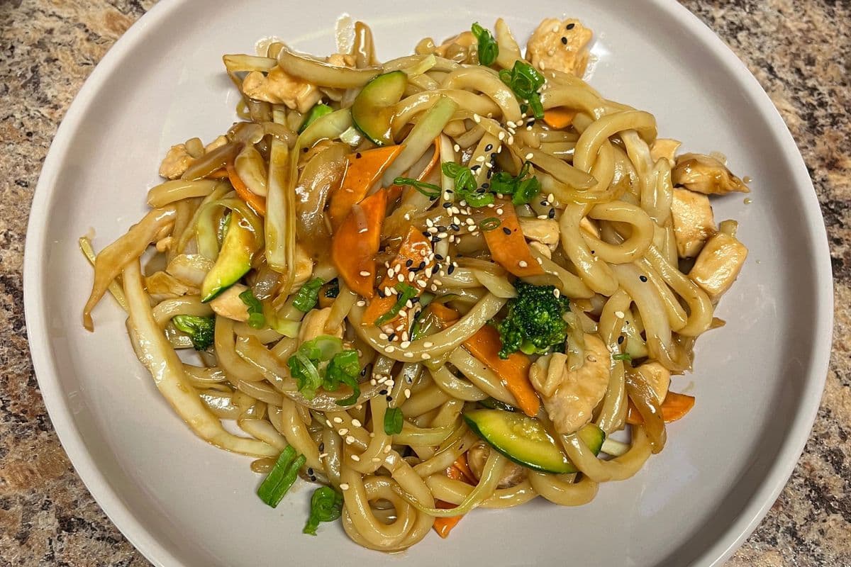 Yaki Udon or Spicy Yaki Udon Noodle Bowl