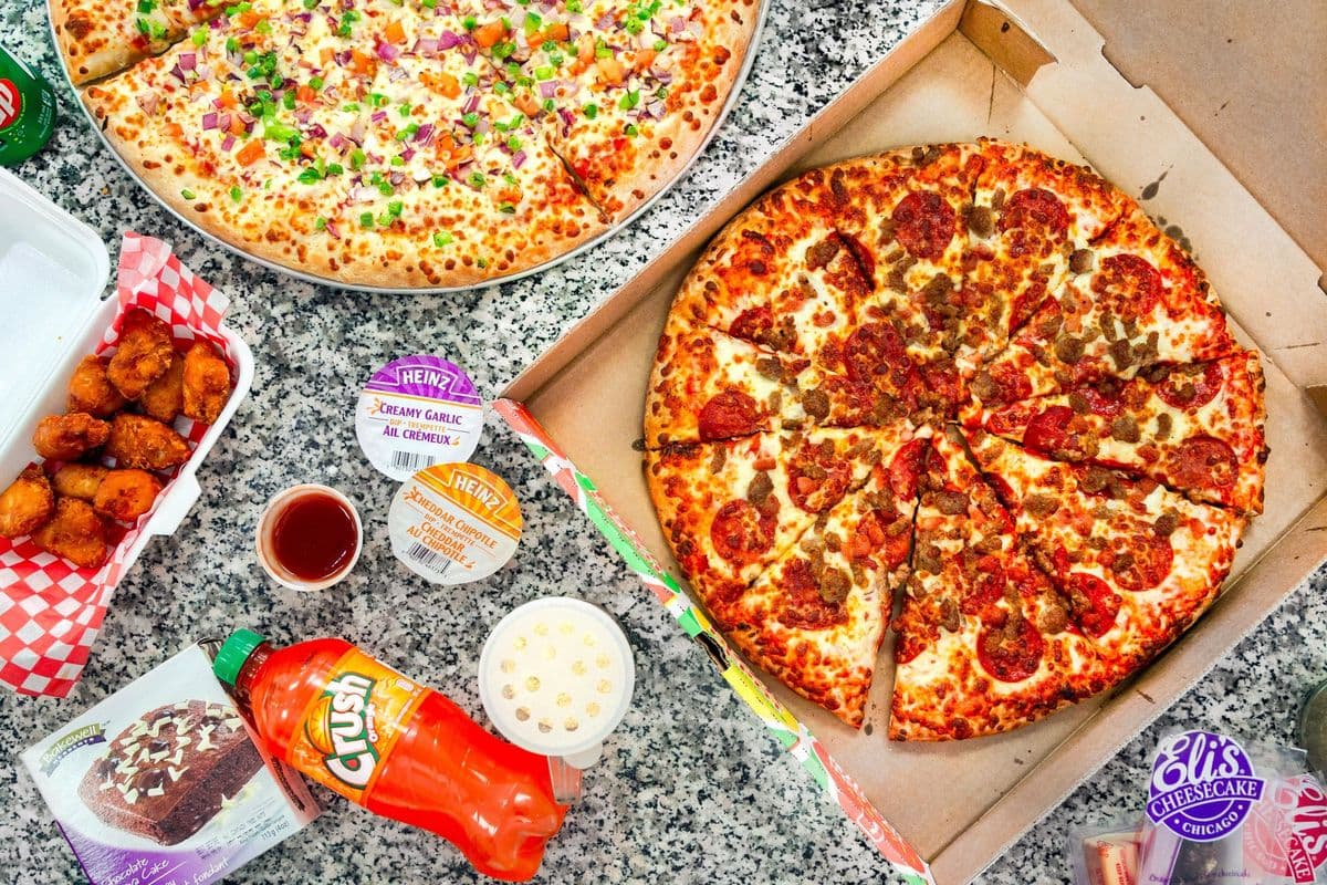 2 Pizzas (S) with Two Toppings.