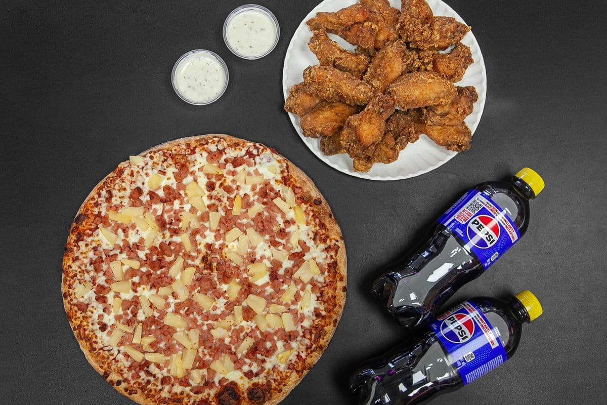 1 Medium Pizza and 1LB Wings