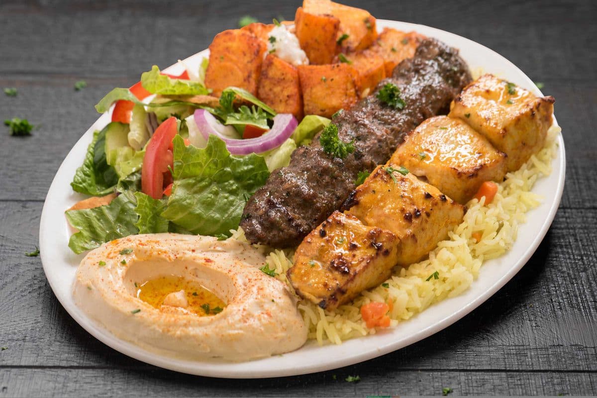 Chicken and Beef Kabab Plate