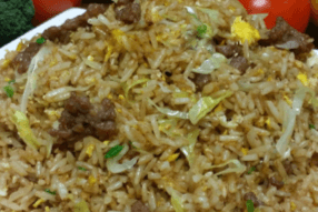 Lettuce and Beef with Soy Sauce Fried Rice 生炒牛肉饭