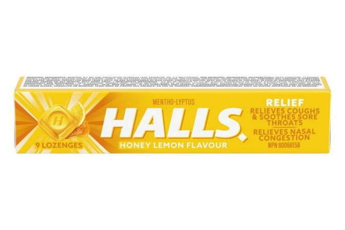 Halls Honey Lemon Flavour Cough Drops 9ct