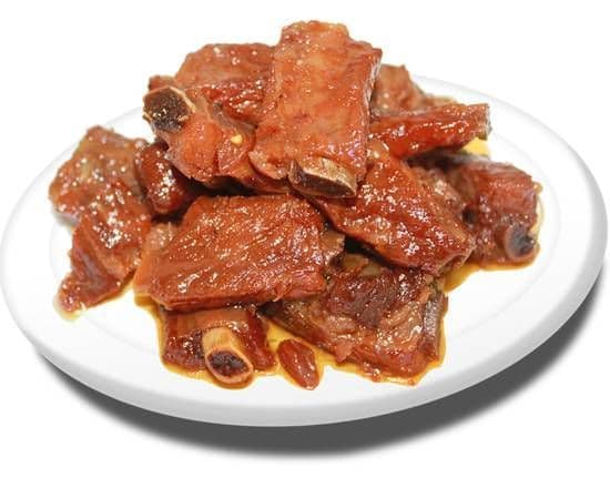 70. Côtes levées avec sauce de miel et d'ail avec riz / Honey Garlic Spare Ribs with rice / 干排