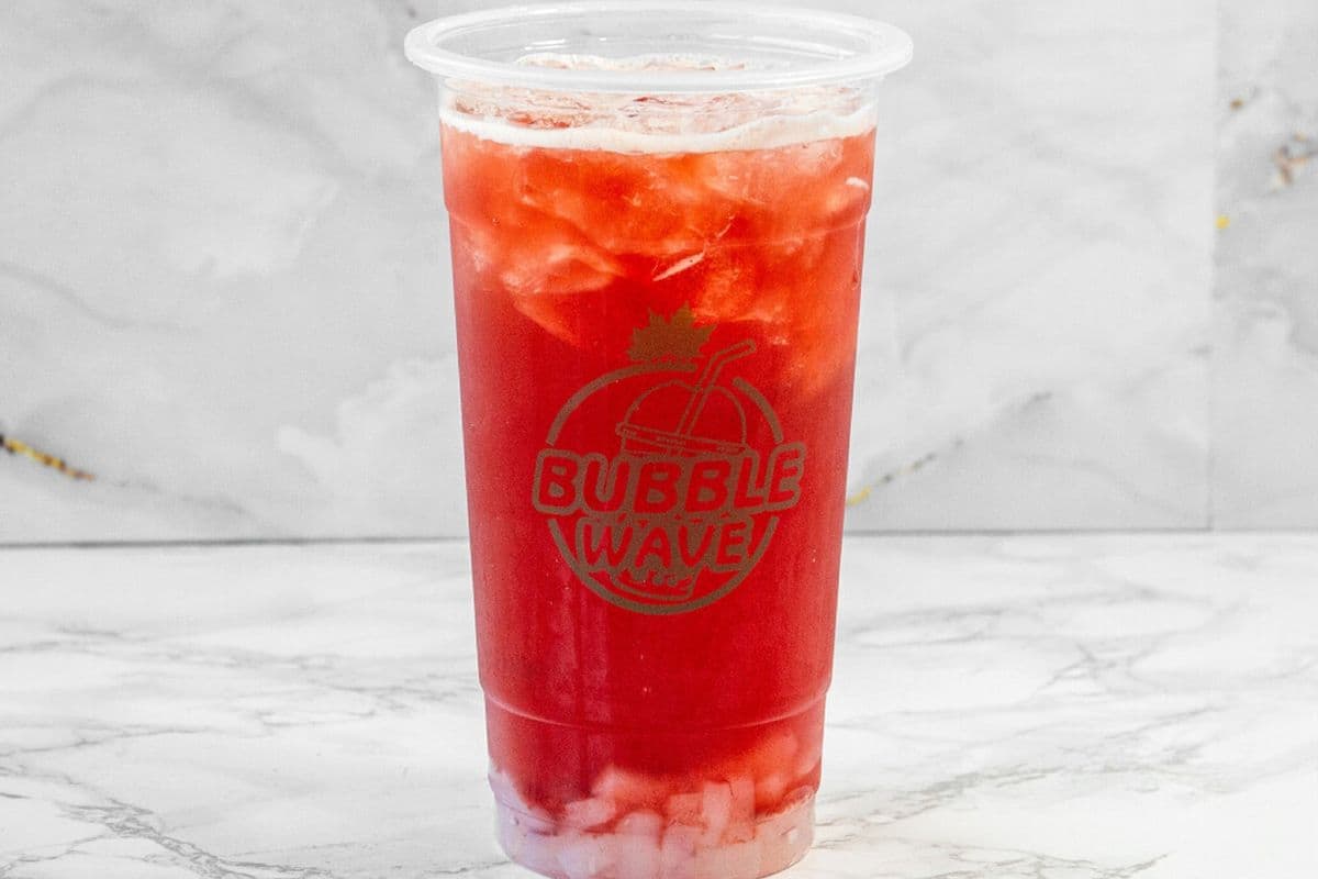 Bubble Wave Strawberry Fruit Green Tea