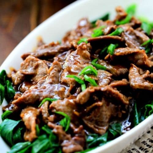 Beef with Chinese Greens / 牛肉炒白菜苗