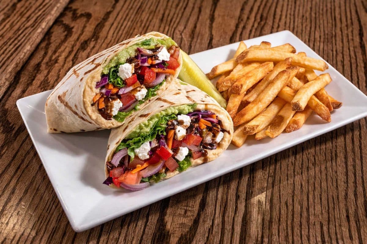 Goat Cheese & Hummus Veggie Wrap (Vegetarian)