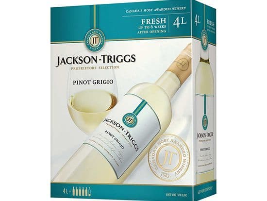 Jackson Triggs Prop Pinot Grigio,4L white wine (12% ABV)