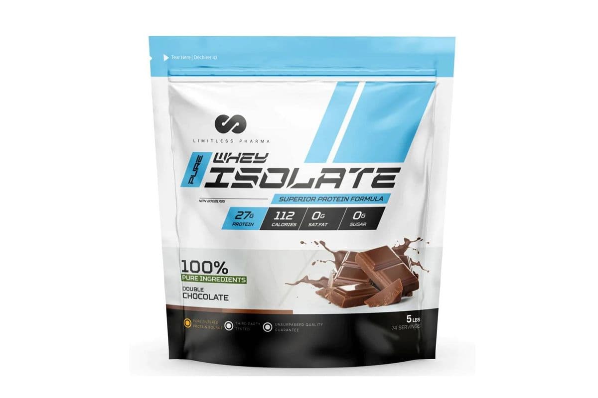 Limitless Pharma Whey Isolate Double Chocolate Protein Powder (5 lb)