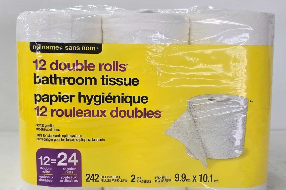 No name bathroom tissue 12 double rolls (2 ply)