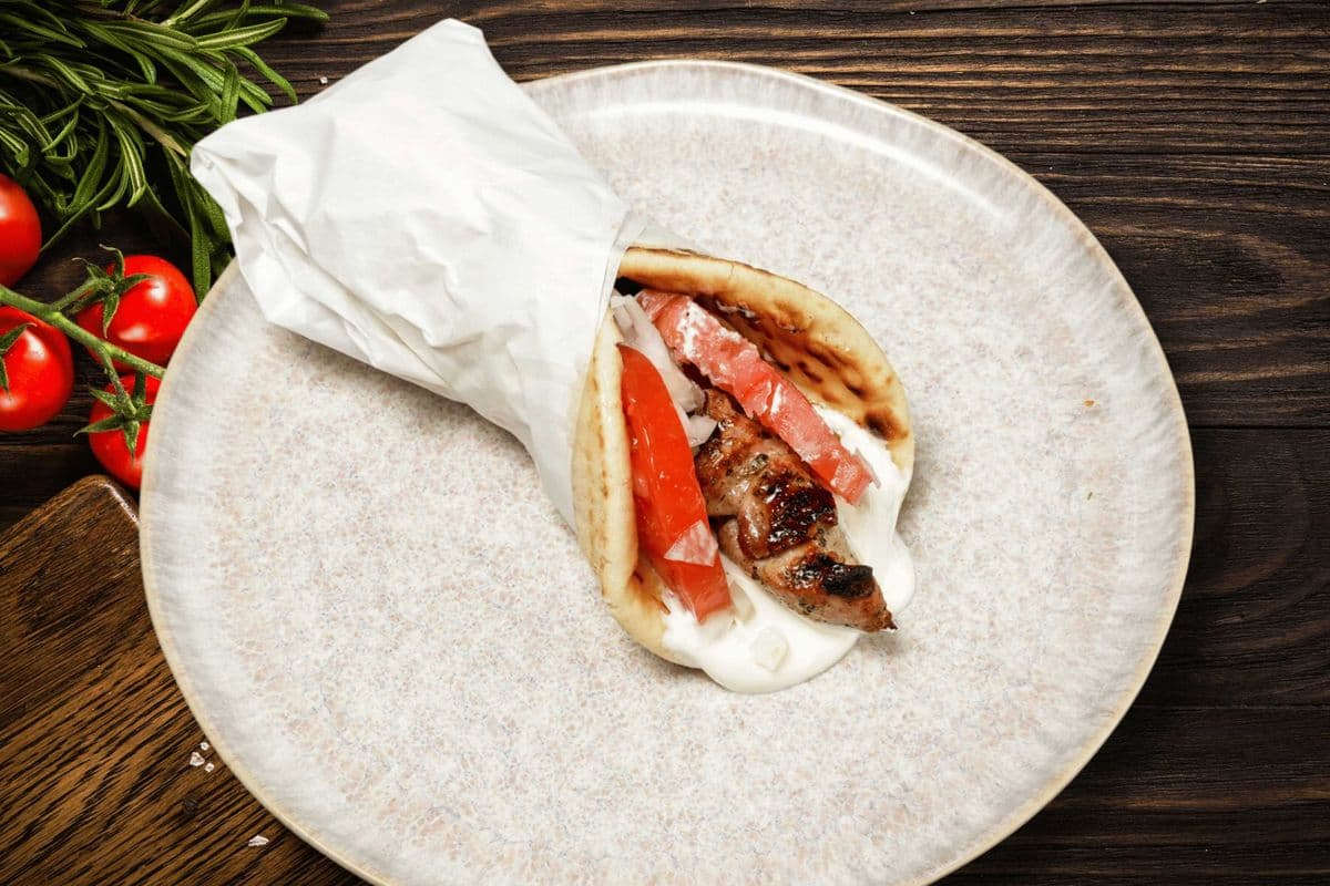 Pork Souvlaki on a Pita