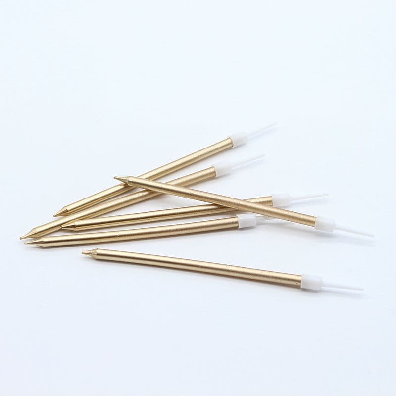 Single Metallic Gold 5 Inch Long Birthday Candles