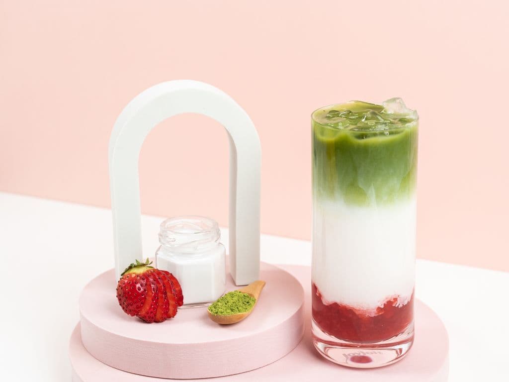 Green 2 Pink Iced Latte